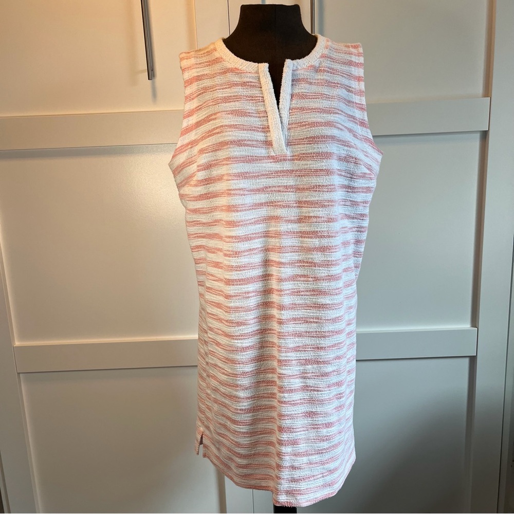 Liz Claiborne Pink and White Striped Midi Dress